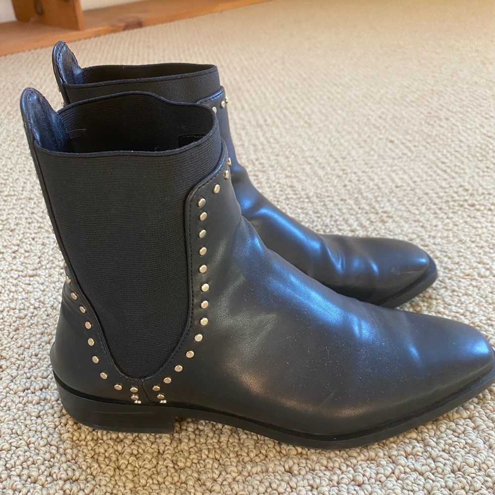 Zara black studded boots
